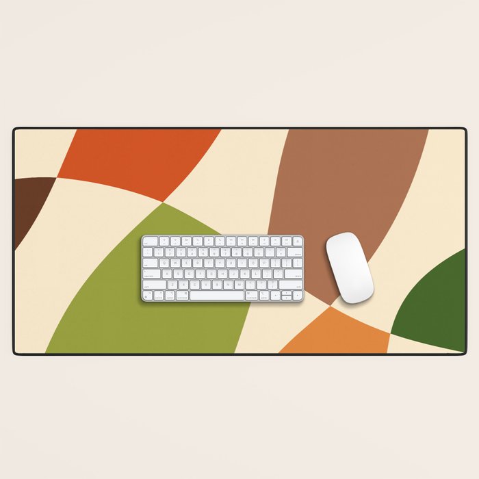 Abstract Mid-century Retro Earthy Shapes Desk Mat Gallery Image 1
