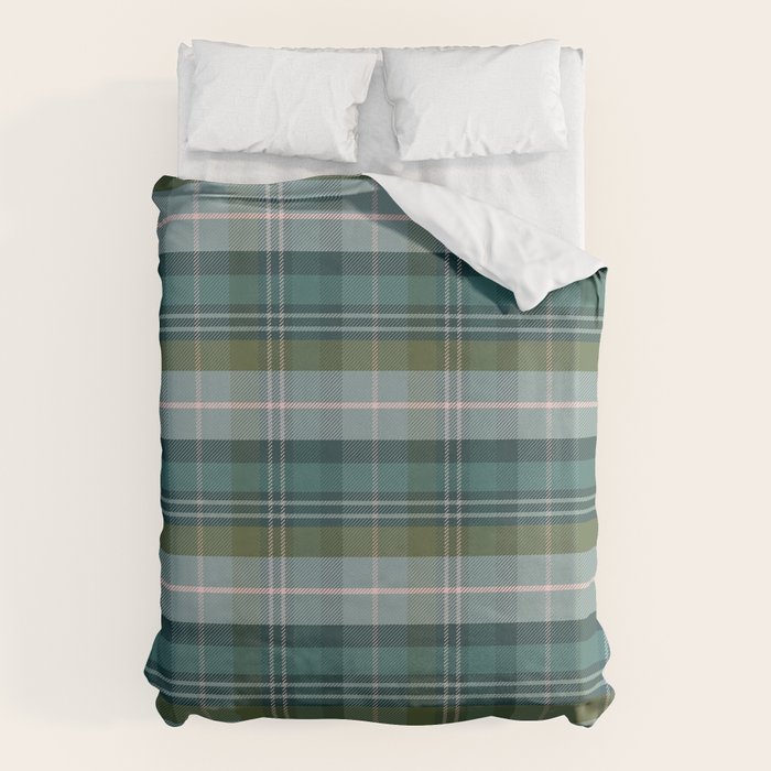 Tartan Plaid - Green, Blue and Pink Duvet Cover Gallery Image 6