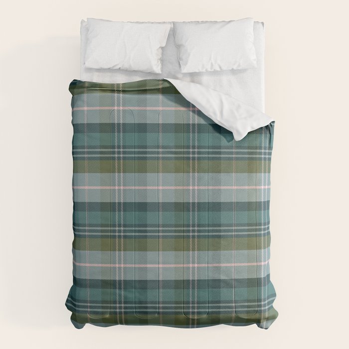 Tartan Plaid - Green, Blue and Pink Comforter Gallery Image 6