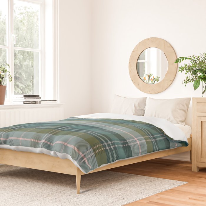 Tartan Plaid - Green, Blue and Pink Duvet Cover Gallery Image 2