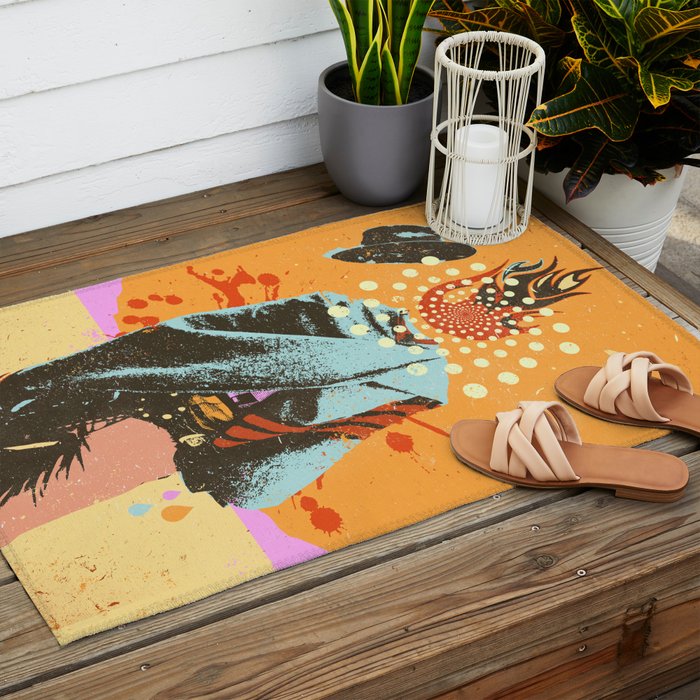 PSYCHEDELIC COWBOY Outdoor Rug Gallery Image 2