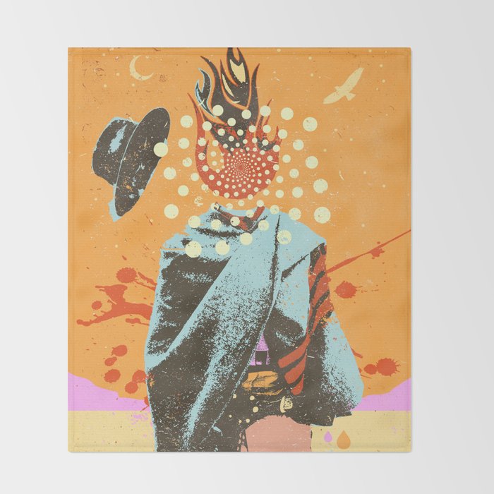 PSYCHEDELIC COWBOY Throw Blanket Gallery Image 2