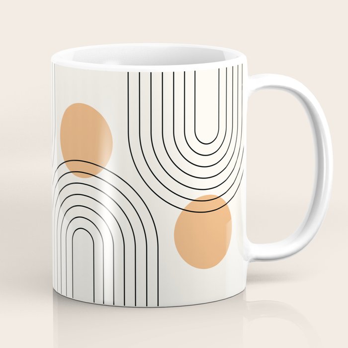 Mid Century Modern Geometric 61 (Rainbow and Sun Abstraction) Coffee Mug Gallery Image 1