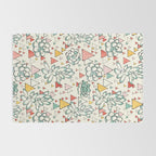 Succulent and triangles seamless pattern Rug Gallery Image 2