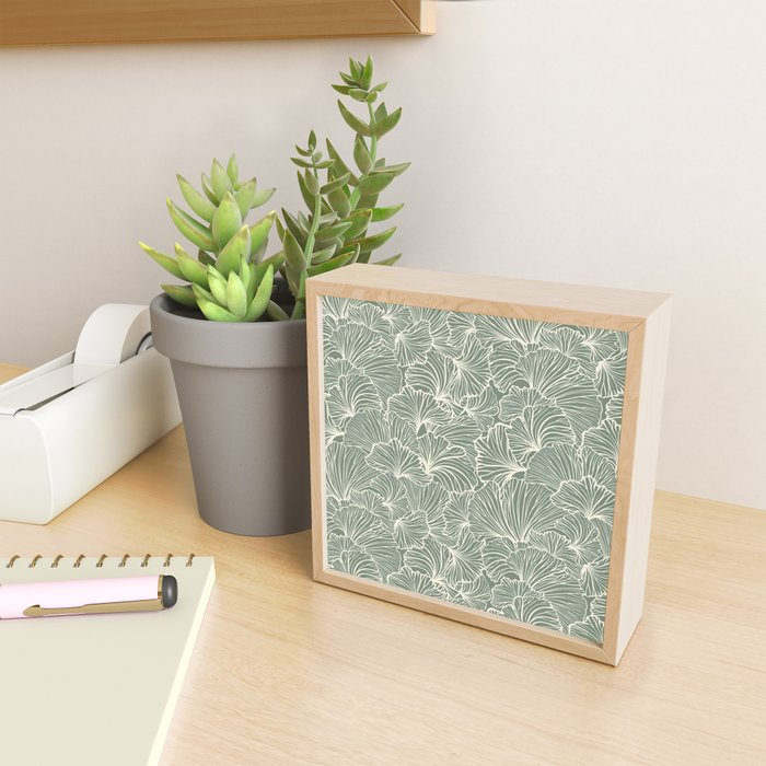 Decorative Nature Pattern, Sage Green and Ivory, Floral Prints Mini Art Print Gallery Image 2