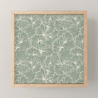 Decorative Nature Pattern, Sage Green and Ivory, Floral Prints Mini Art Print Gallery Image 1