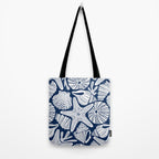 Ocean Floor Nautical Shells Navy Blue Tote Bag Gallery Image 2