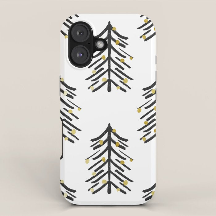 Black and gold spiky tree iPhone Case Gallery Image 1