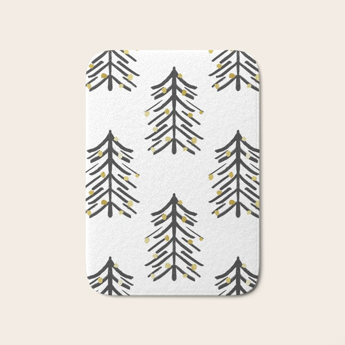 Black and gold spiky tree Bath Mat Gallery Image 1