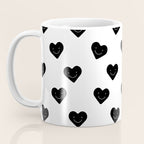 Black and white love heart doodle pattern Coffee Mug Gallery Image 3