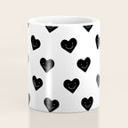 Black and white love heart doodle pattern Coffee Mug Gallery Image 4