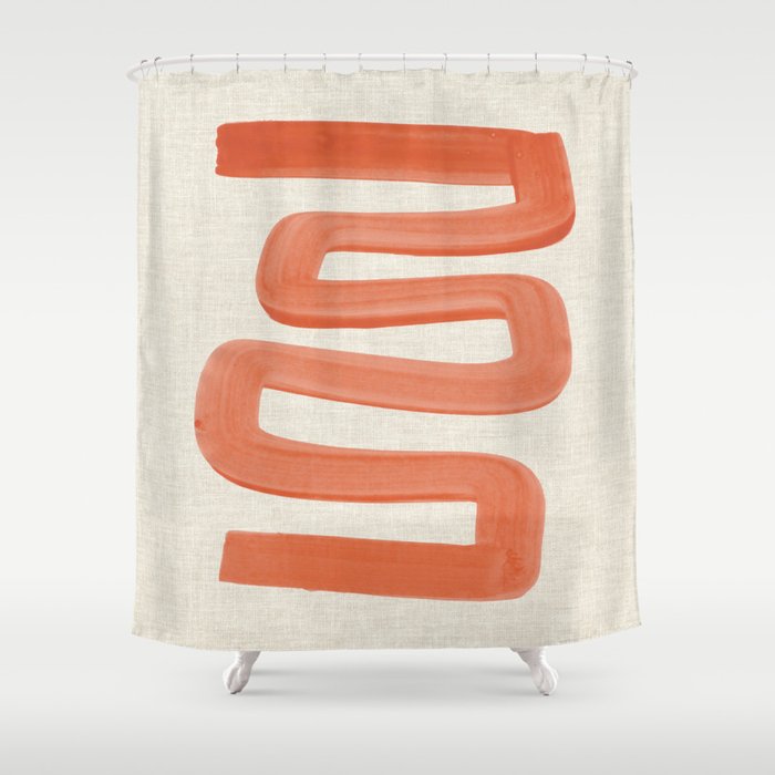 Orange Ghost Road  Shower Curtain Gallery Image 1