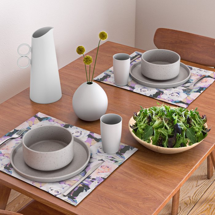 Modern Dark Vibrant Flowery D Placemat Gallery Image 2