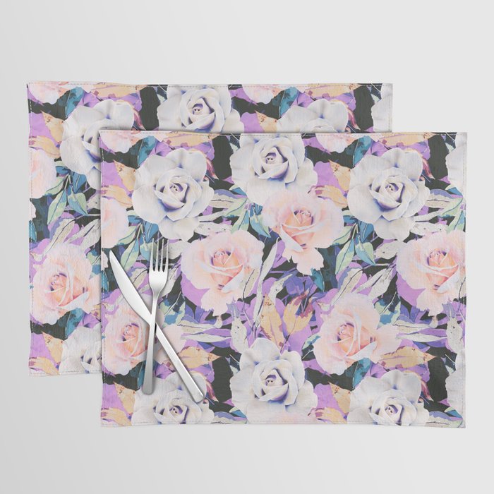 Modern Dark Vibrant Flowery D Placemat Gallery Image 1
