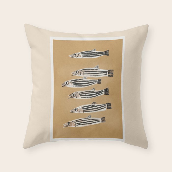 Minimal Fish Study Throw Pillow Gallery Image 6
