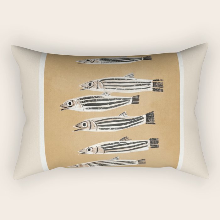 Minimal Fish Study Rectangular Pillow Gallery Image 1