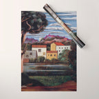 Pablo Picasso, Mediterranean Paysage (Landscape with Dead and Live Trees) (Paisaje con árbol muerto y vivo), oil on canvas landscape painting Wrapping Paper Gallery Image 1