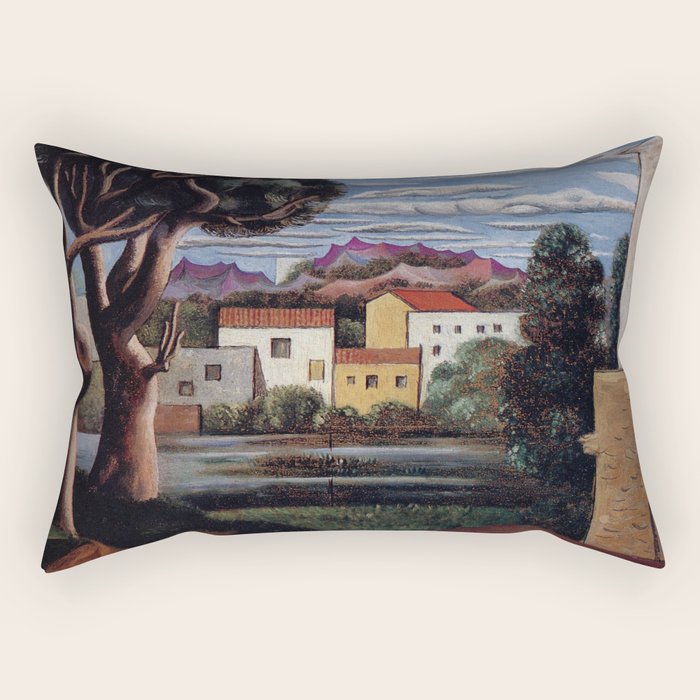 Pablo Picasso, Mediterranean Paysage (Landscape with Dead and Live Trees) (Paisaje con árbol muerto y vivo), oil on canvas landscape painting Rectangular Pillow Gallery Image 1