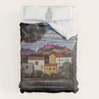 Pablo Picasso, Mediterranean Paysage (Landscape with Dead and Live Trees) (Paisaje con árbol muerto y vivo), oil on canvas landscape painting Comforter Gallery Image 6