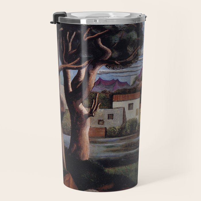 Pablo Picasso, Mediterranean Paysage (Landscape with Dead and Live Trees) (Paisaje con árbol muerto y vivo), oil on canvas landscape painting Travel Mug Gallery Image 3
