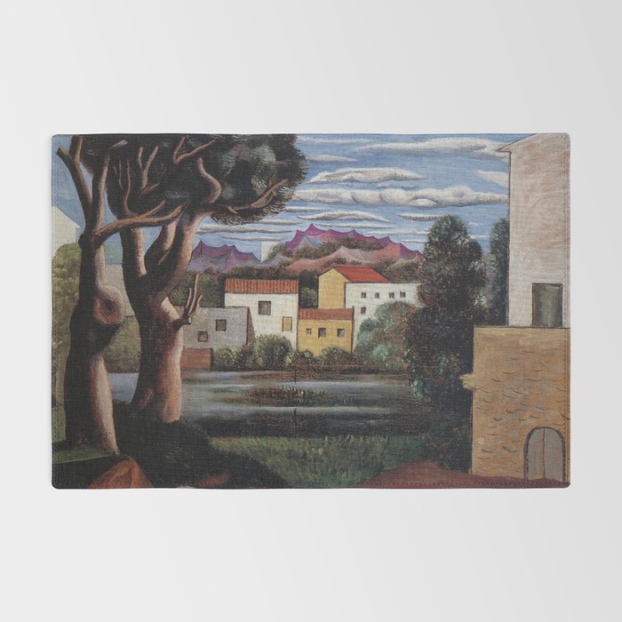 Pablo Picasso, Mediterranean Paysage (Landscape with Dead and Live Trees) (Paisaje con árbol muerto y vivo), oil on canvas landscape painting Rug Gallery Image 2