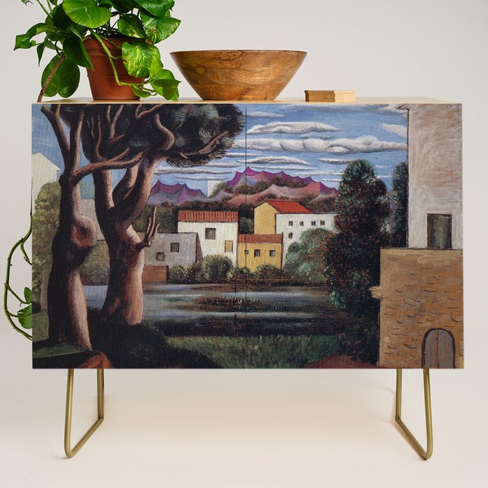 Pablo Picasso, Mediterranean Paysage (Landscape with Dead and Live Trees) (Paisaje con árbol muerto y vivo), oil on canvas landscape painting Credenza Gallery Image 1