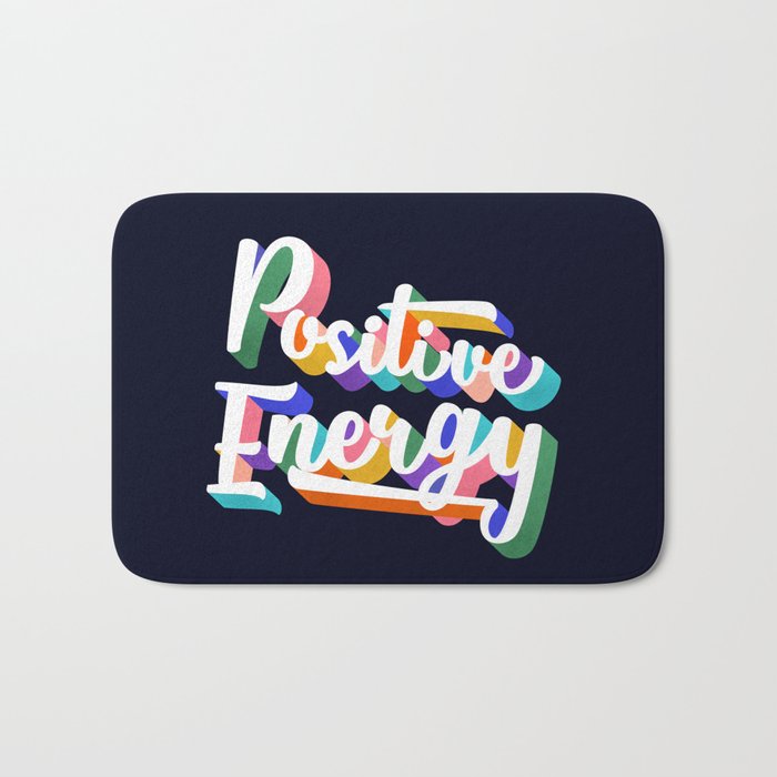 Positive Energy- typography Bath Mat Gallery Image 1