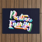Positive Energy- typography Outdoor Rug Gallery Image 1