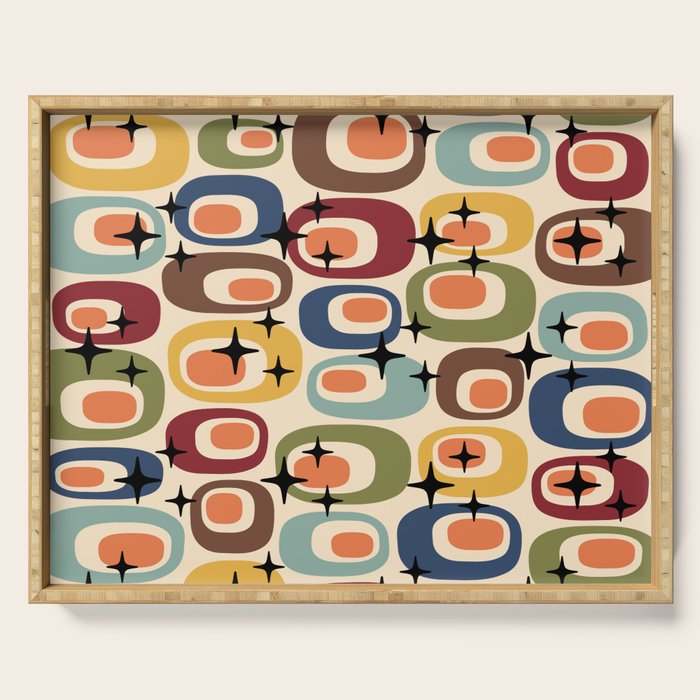 Retro Mid Century Modern Atomic Pattern Serving Tray Gallery Image 1