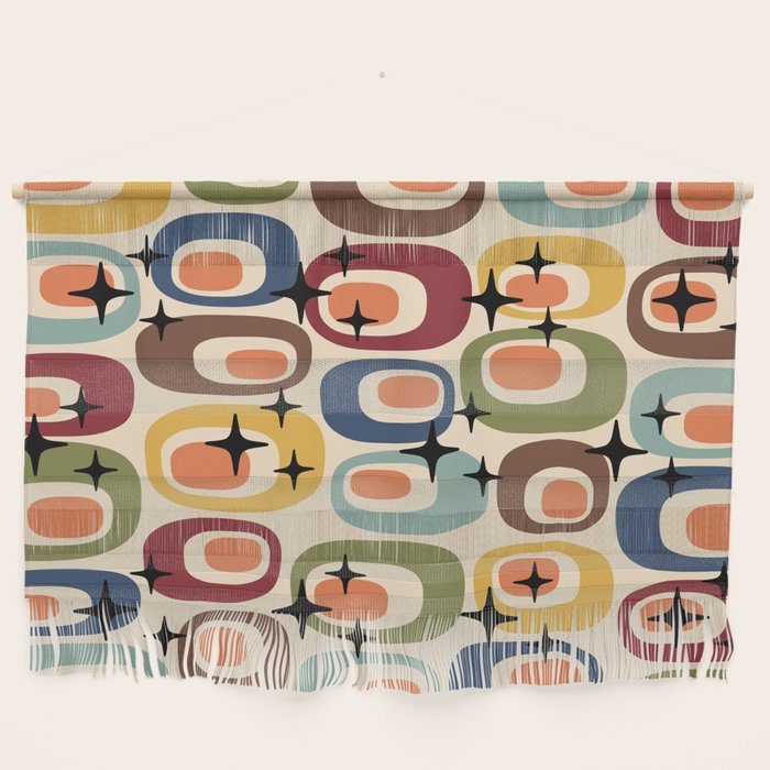 Retro Mid Century Modern Atomic Pattern Wall Hanging Gallery Image 1