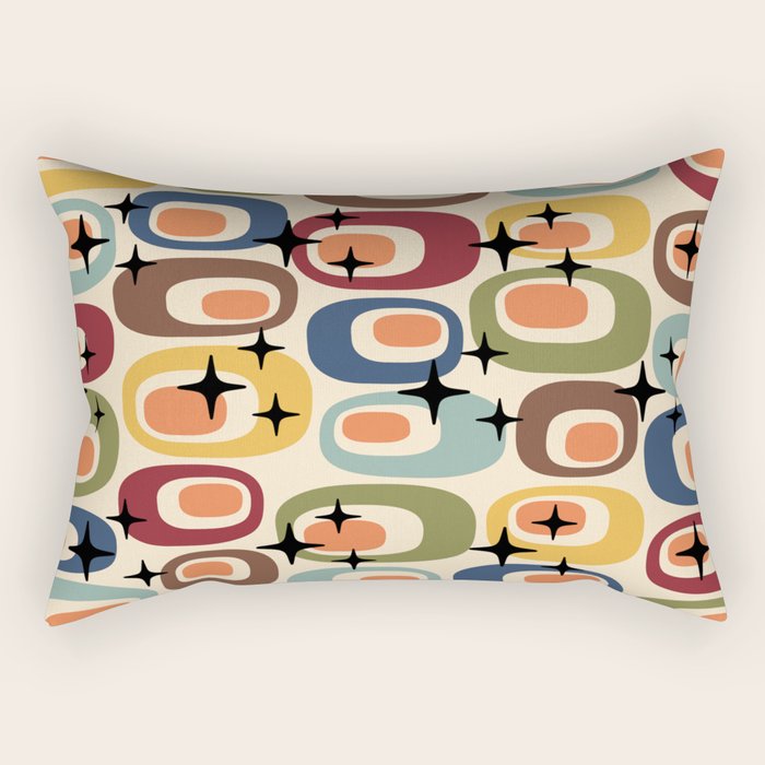 Retro Mid Century Modern Atomic Pattern Rectangular Pillow Gallery Image 2