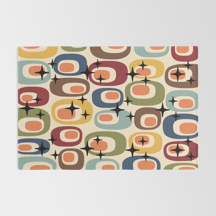 Retro Mid Century Modern Atomic Pattern Rug Gallery Image 2