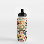 Retro Mid Century Modern Atomic Pattern Water Bottle Gallery Image 2