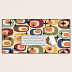 Retro Mid Century Modern Atomic Pattern Desk Mat Gallery Image 1