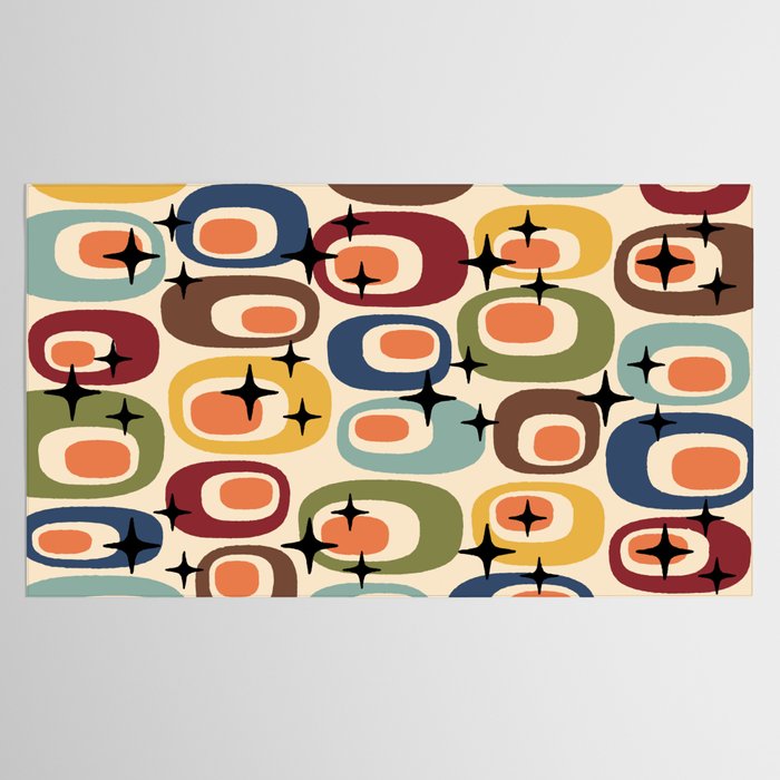 Retro Mid Century Modern Atomic Pattern Tablecloth Gallery Image 2