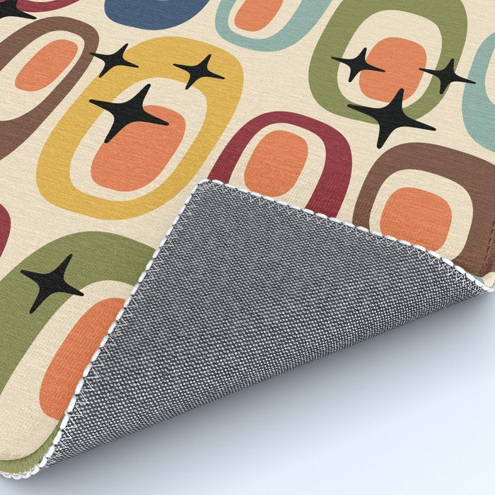 Retro Mid Century Modern Atomic Pattern Rug Gallery Image 4