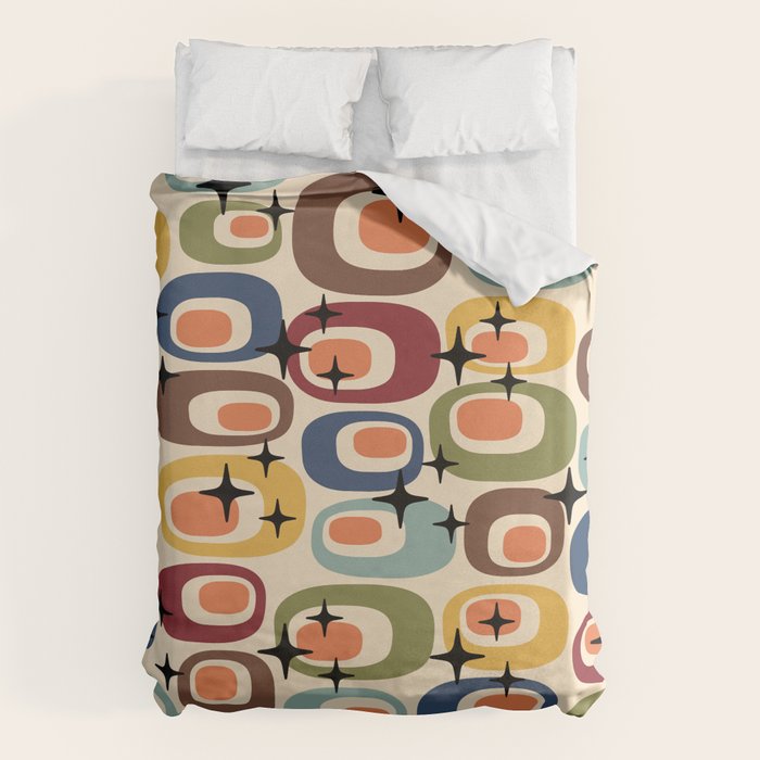 Retro Mid Century Modern Atomic Pattern Duvet Cover Gallery Image 6