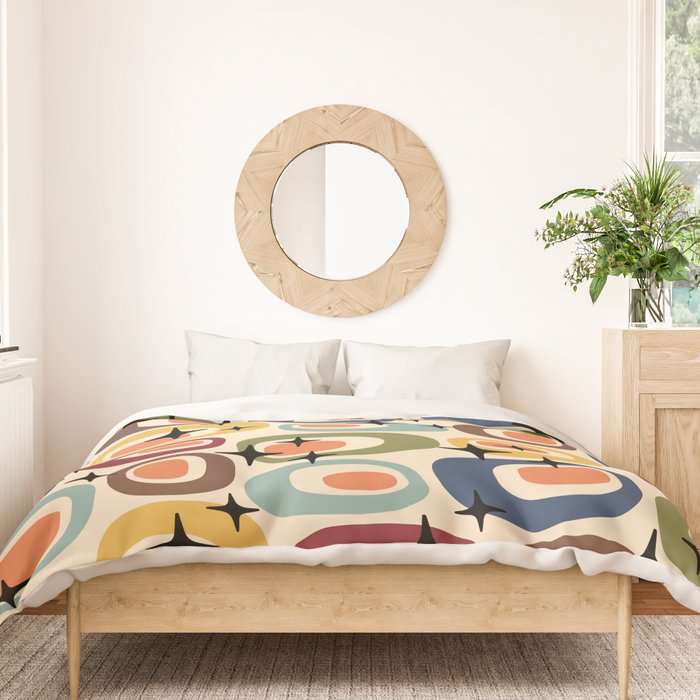 Retro Mid Century Modern Atomic Pattern Duvet Cover Gallery Image 3