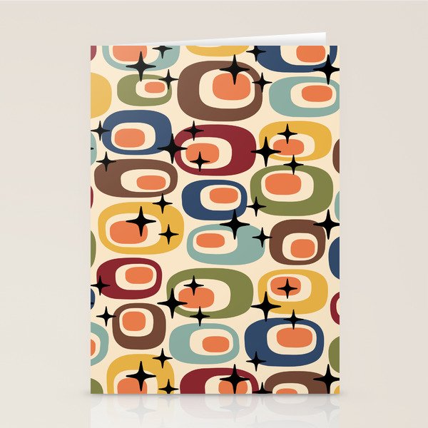 Retro Mid Century Modern Atomic Pattern Stationery Card Gallery Image 1
