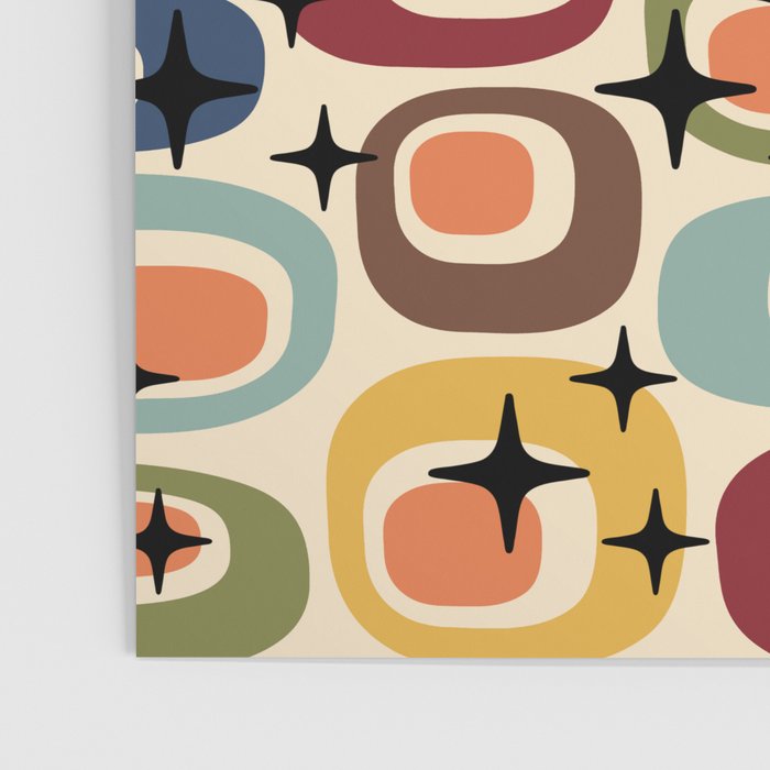 Retro Mid Century Modern Atomic Pattern Poster Gallery Image 3