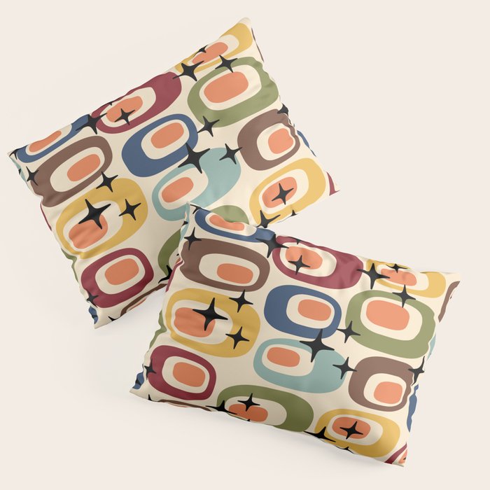 Retro Mid Century Modern Atomic Pattern Pillow Sham Gallery Image 3
