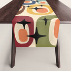 Retro Mid Century Modern Atomic Pattern Table Runner Gallery Image 1