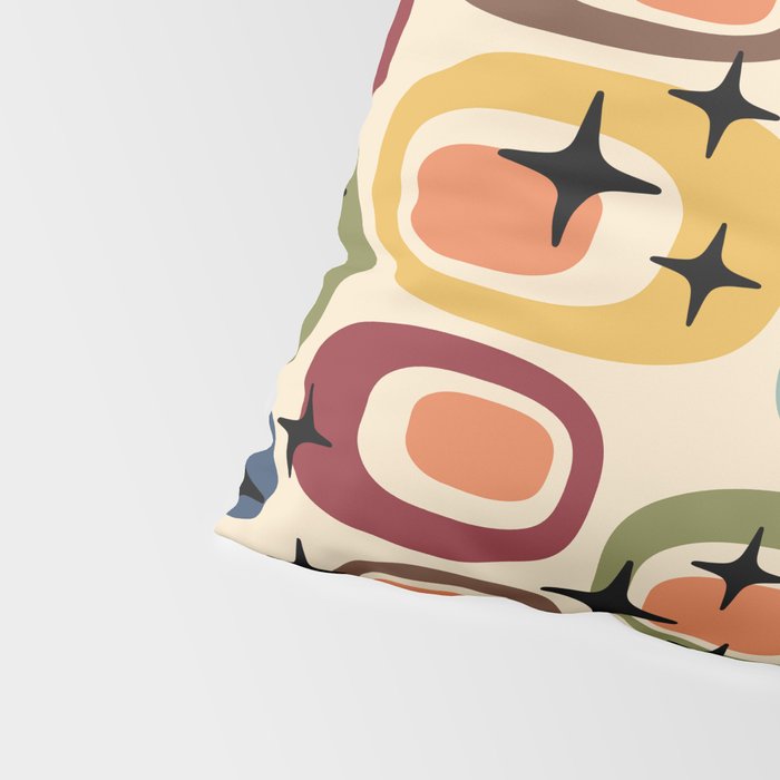 Retro Mid Century Modern Atomic Pattern Pillow Sham Gallery Image 4