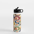 Retro Mid Century Modern Atomic Pattern Water Bottle Gallery Image 1