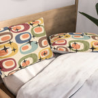 Retro Mid Century Modern Atomic Pattern Pillow Sham Gallery Image 2