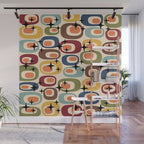 Retro Mid Century Modern Atomic Pattern Wall Mural Gallery Image 1