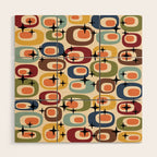 Retro Mid Century Modern Atomic Pattern Wood Wall Art Gallery Image 1