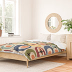 Retro Mid Century Modern Atomic Pattern Duvet Cover Gallery Image 2