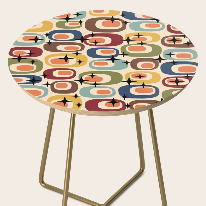 Retro Mid Century Modern Atomic Pattern Side Table Gallery Image 2