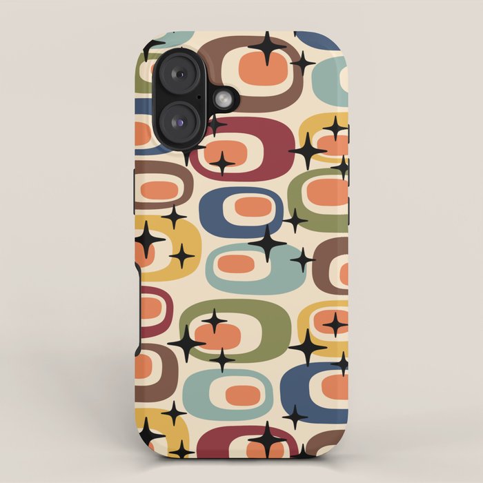 Retro Mid Century Modern Atomic Pattern iPhone Case Gallery Image 1